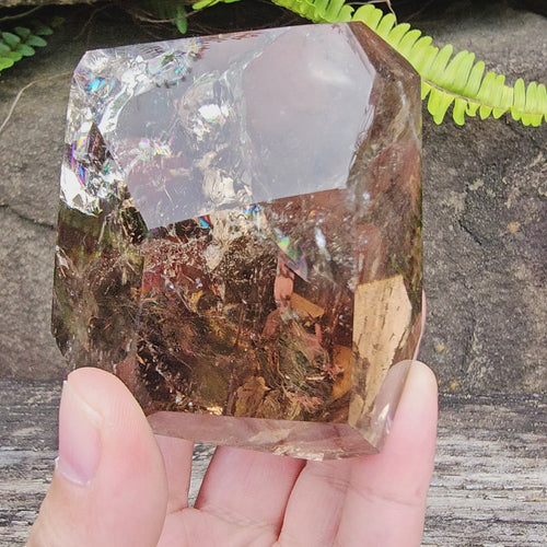 Smoky Quartz Faceted Freeform| Earthbound Rainbow Light