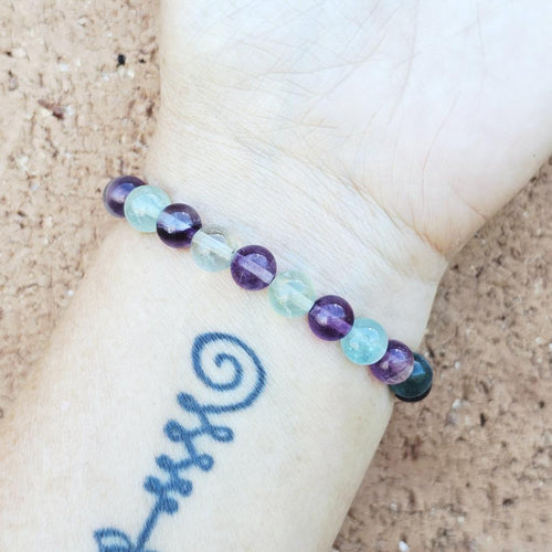 High-vibration Fluorite bracelet promoting calm and decision-making.
