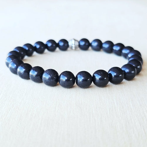 Handmade Shungite bracelet for grounding and EMF protection.