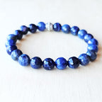 Handmade faceted Sodalite crystal bracelet for clarity and focus.