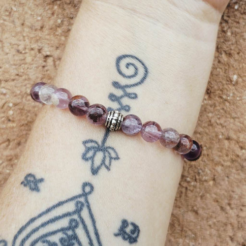 Unisex handcrafted Super 7 bracelet natural gemstone for men and women.