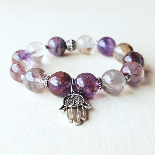 10mm Super 7 crystal bracelet activating all chakras from root to crown.