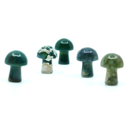Moss Agate Mini Mushrooms