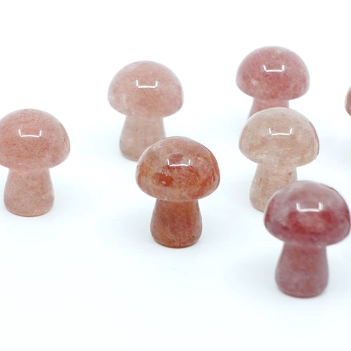 Strawberry Quartz Mini Mushrooms